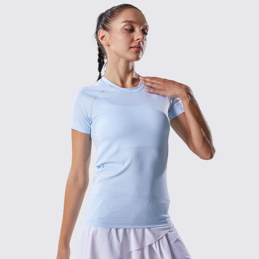 氨基酸保湿纤维 修身防晒圆领短袖T恤 商品图6