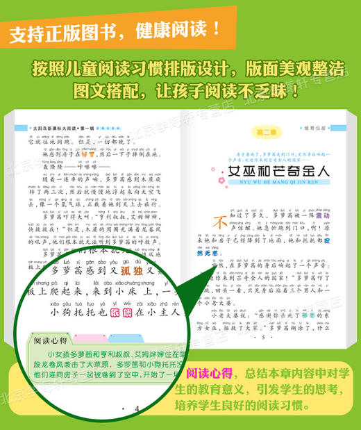 学海轩绿野仙踪大阅读彩色插图注音版小学生课外阅读图书儿童读物少儿文学教辅书籍童话故事阅读心得 商品图2