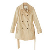 谜底22秋新品简约经典双排扣绑带中长风衣外套女228ME6156 商品缩略图4