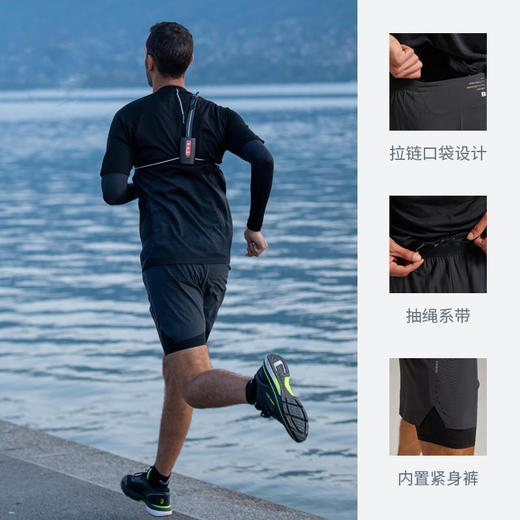 【多色运动跑步速干短裤】舒适贴身二合一内衬，内置口袋，背后口袋！ 商品图3