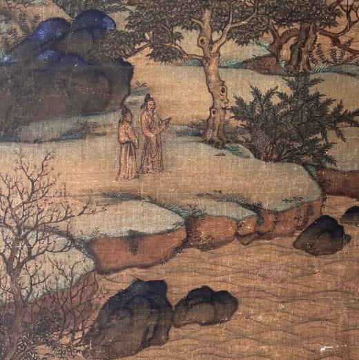 【定制书画】（唐）李思训《江帆楼阁图》绢本 立轴 馆藏书画精仿复制艺术品（付款后28天内发货） 商品图4