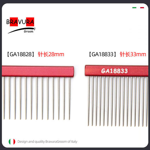 宠物铝柄挑毛梳【#26】【#27】【#28】意大利BRAVURAGROOM 商品图2