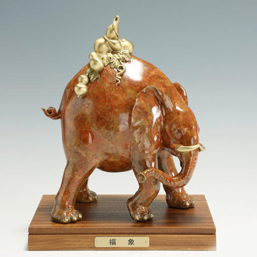 中华老字号朱府铜艺福象古青蓝（高温铜彩） 商品图3