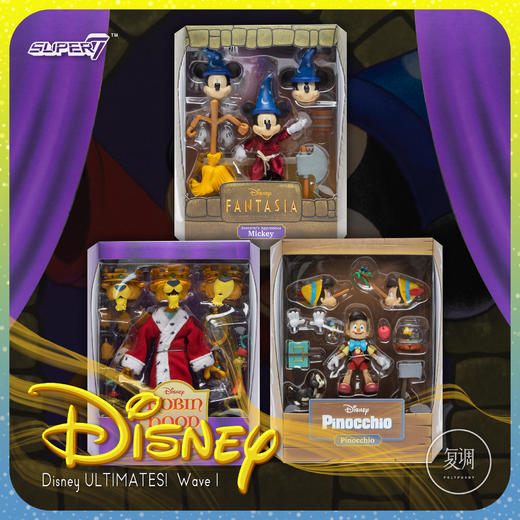 现货 Super7 迪士尼 终极系列1 米奇 匹诺曹 约翰亲王 商品图0