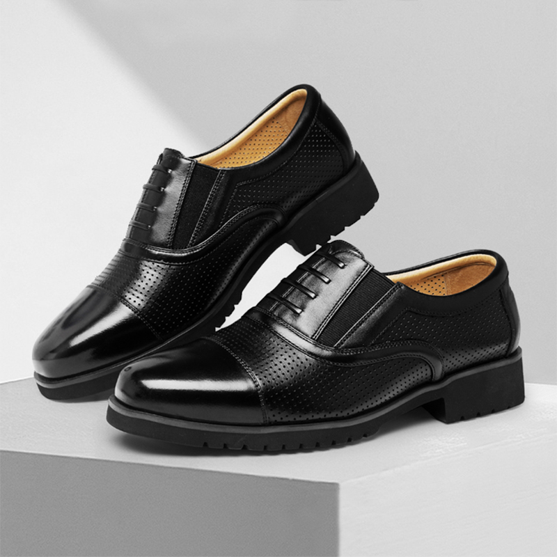 【轻便功勋凉皮鞋】轻盈透气  软底不累脚免系带皮鞋