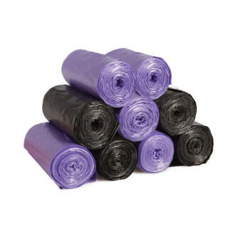 妙洁背心垃圾袋黑紫两色45*60cm450只单面0.8丝点断式中号厨房客厅 商品图3