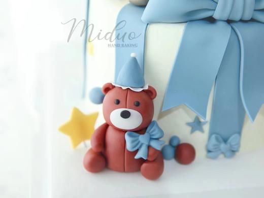 男孩款 可爱小熊 周岁 翻糖玩偶 双层蛋糕 商品图3