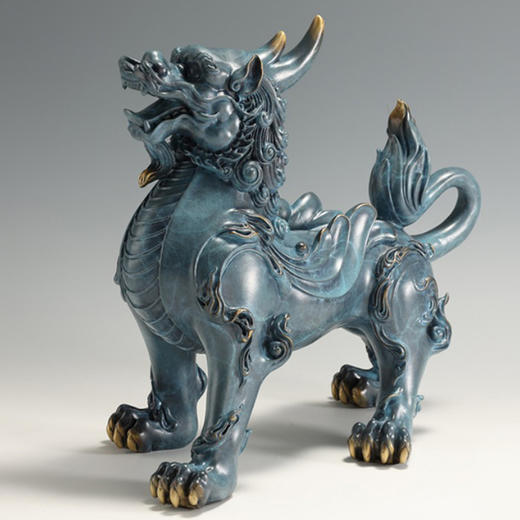 中华老字号朱府铜艺聚财貔貅古青蓝（高温铜彩） 商品图5