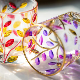 【ZECCHIN】意大利原产 树叶系列箔金叶酒杯手工杯
