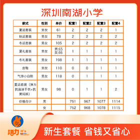 2022深圳（南湖）小学新生套餐刺绣校徽校服