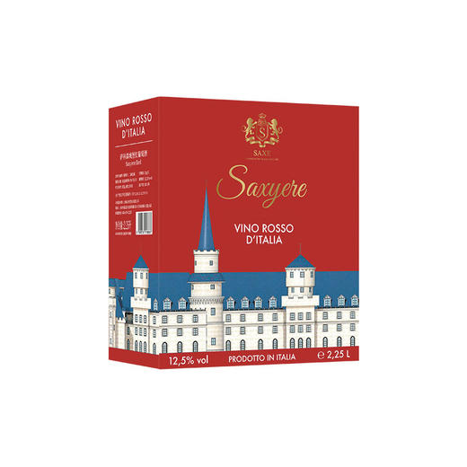 意大利原盒进口萨科森城堡红葡萄酒 2.25L家庭聚餐大盒 商品图5