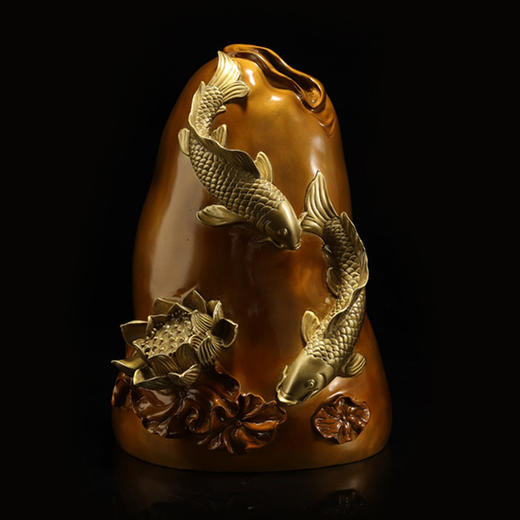 中华老字号朱府铜艺莲连有鱼 商品图2