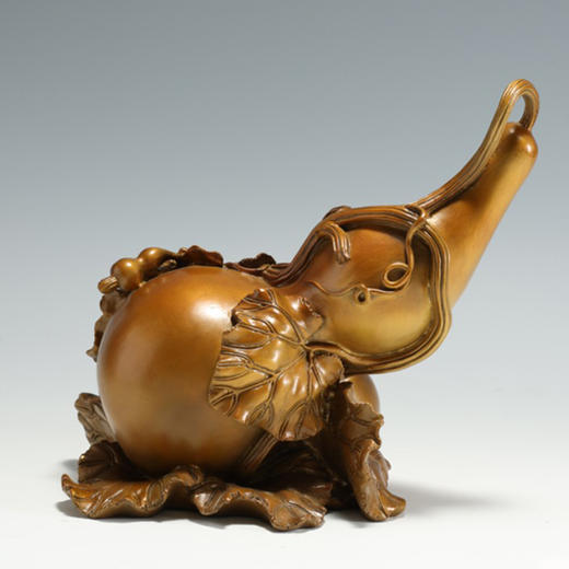 中华老字号朱府铜艺福寿葫芦古茶切金（高温铜彩） 商品图5