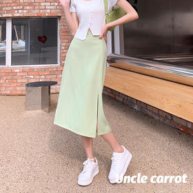 【假胯宽小粗腿显瘦神器】2022夏季新款冰丝开叉裙 气质收腰减龄 修饰粗腿显高显瘦 法式优雅性感