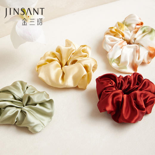金三塔新品 真丝缎面桑蚕丝法式复古简约大肠发圈  JXQ239 商品图0