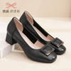 信诺 真皮舒适女鞋 妈妈鞋春秋2022新款粗跟单鞋女中跟时装高跟鞋22Q1297-2 商品缩略图3