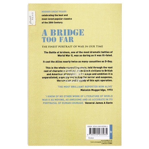预售 【中商原版】遥远的桥 1944市场 花园行动 豆瓣阅读 英文原版 A Bridge Too Far The true story of the Battle of Arnhem Corneliu 商品图1