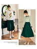 OLrain法式墨绿色半身裙女早秋2022新款高腰复古垂感百褶A字短裙 商品缩略图2
