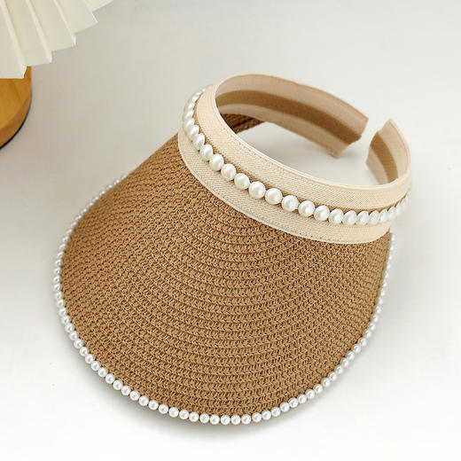 CT-M1859日系唯美风珍珠帽春夏新款韩版拼接空顶帽遮阳帽子女显脸小 商品图7