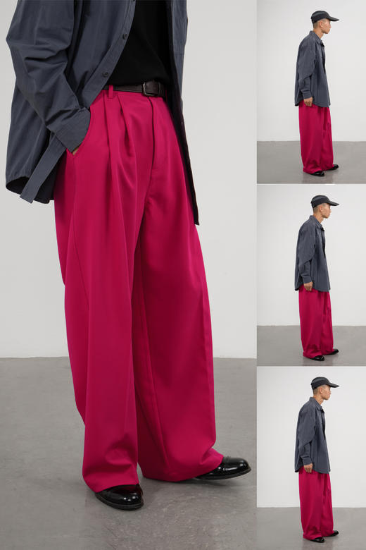 CryingCenter 火龙果色 显白宽松休闲西裤 哭喊中心 商品图4