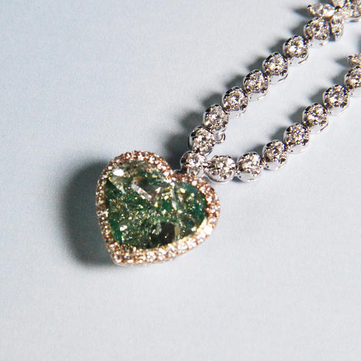 天然绿钻项链戒指两用款10.02克拉 商品图0