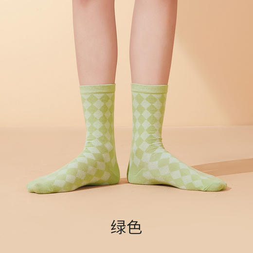 骆驼2025年柔软舒适日系复古菱格透气中筒袜女士 RP22256860 商品图0