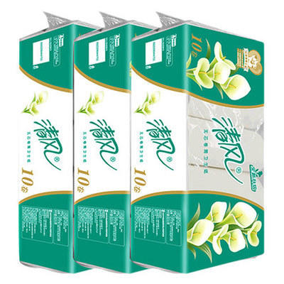 「家用10卷装！原生木浆」清风无芯卷纸3层10卷家用纸巾厕所纸卫生纸实惠装 商品图4