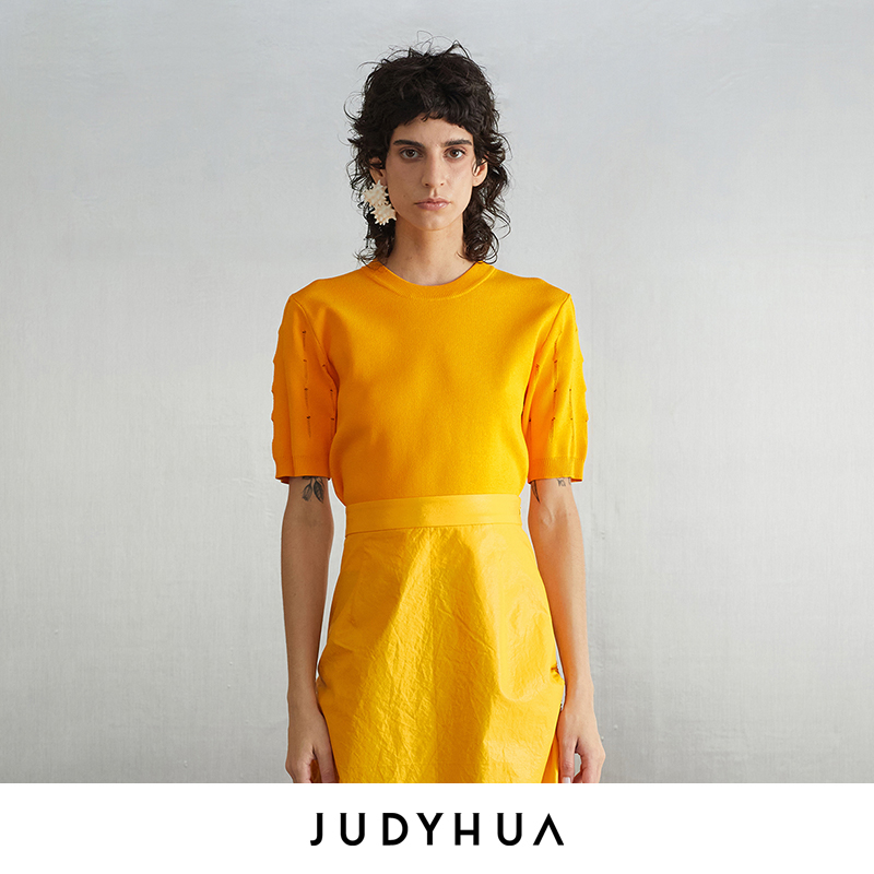 JUDYHUA 镂空袖设计针织上衣