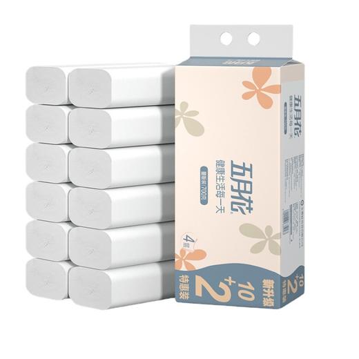 「12卷装！4层加厚」五月花4层12卷/提700g厕所纸卷居家日用筒纸手纸纸巾无芯卷纸清洁工具卫生纸 商品图4