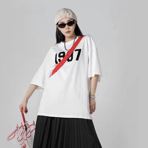 2023夏季新款简约字母印花情侣短袖T恤潮流宽松上衣rbl04 商品图2