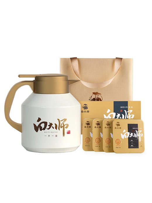 白大师福鼎白茶礼盒套装方片壶枣香寿眉老白茶闷泡壶小方片 商品图0