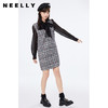 NEELLY纳俪假两件连衣裙女微透视衬衣拼接小香风直筒裙小个子NE2001DY377 商品缩略图1