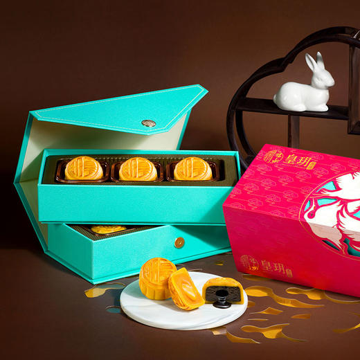 香港皇玥月饼 经典流心双辉月饼270g 中秋佳节花好月圆6个礼盒装 商品图3