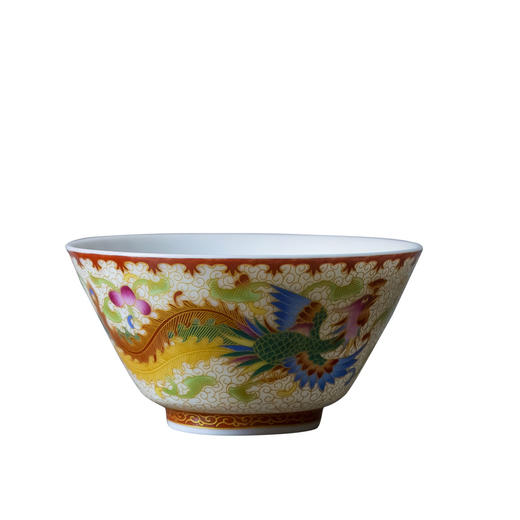 茶香记 掐丝珐琅彩主人杯龙款凤款120ml德化茶杯贴花工艺古典华美 商品图4