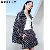 NEELLY纳俪短裤女2022新款气质高腰松紧显瘦印花休闲阔腿裤子百搭N22081H01060 商品缩略图3