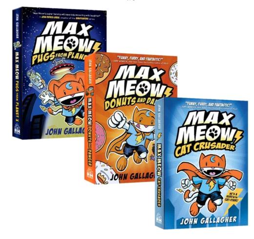 英文原版 Max Meow 3册 精装全彩漫画书绘本 爆笑漫画故事书 中小学英语课外阅读 商品图0