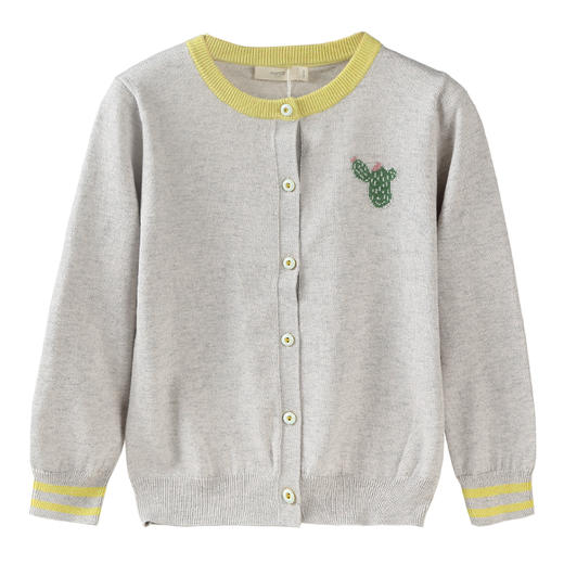 mettekids儿童开衫打底衫女童针织衫春季新款男童圆领仙人掌毛衣 商品图5