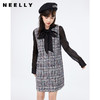 NEELLY纳俪假两件连衣裙女微透视衬衣拼接小香风直筒裙小个子NE2001DY377 商品缩略图2