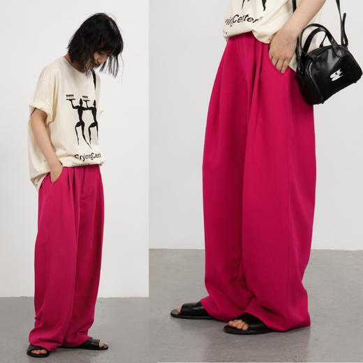 CryingCenter 火龙果色 显白宽松休闲西裤 哭喊中心 商品图1