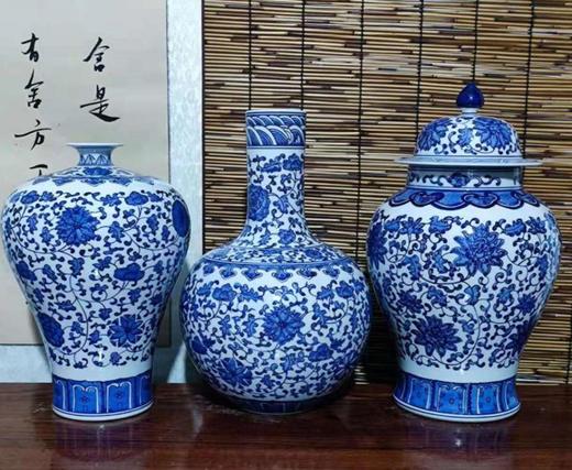 手绘青花缠枝莲套组 商品图0