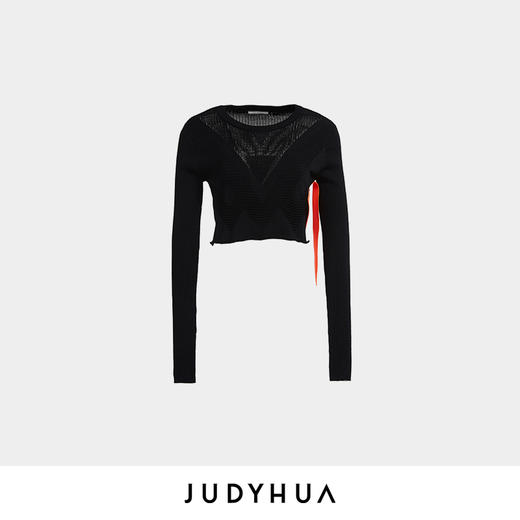 JUDYHUA 简短设计抽绳针织上衣 商品图5