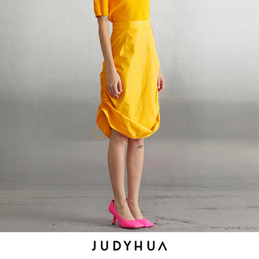 JUDYHUA 侧抽绳设计全棉半裙JHC3B289 商品图1