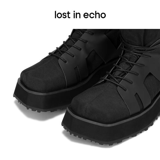 [捡漏价]lost in echo 设计师品牌风衣布抽绳拼接厚底过膝靴堆堆靴 商品图4