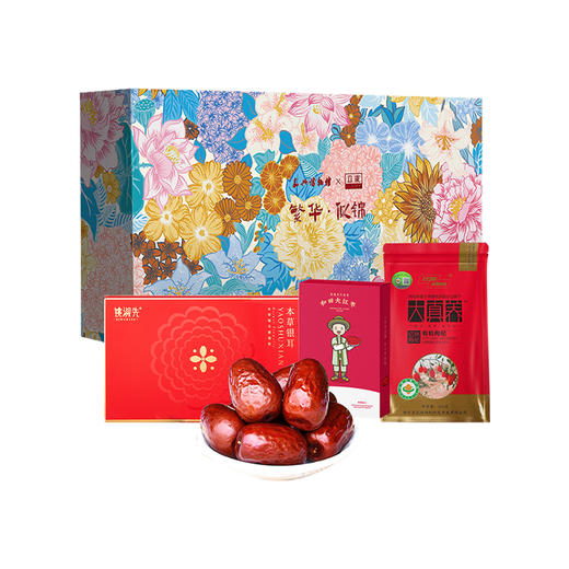 红颜知己【繁华似锦月饼礼盒400g/盒&姚淑先本草银耳66g/盒&有机红枸杞200g/袋&有机红枣128g/盒】 商品图0