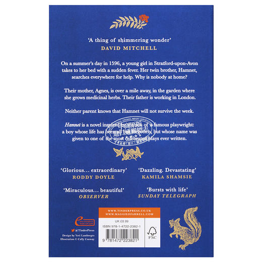 预售 【中商原版】哈姆奈特 英文原版 Hamnet 玛吉 奥法瑞尔 Maggie O Farrell 商品图1