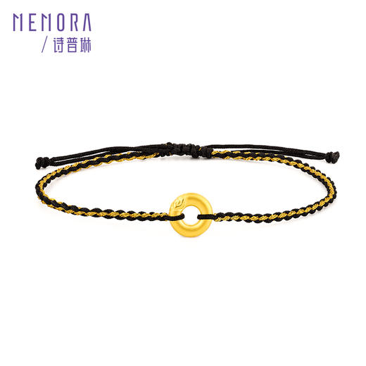 【生日会员】黄金平安扣手链 男女情侣款3D硬金转运珠平安扣红绳黄金手链礼物MEMORA诗普琳HBE06901、HBE06902（线上专供） 商品图5