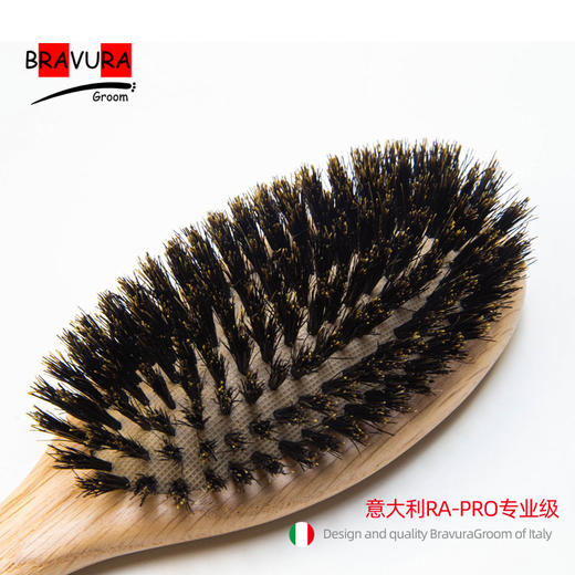 野猪鬃毛梳 RA-PRO专业级 西西里Sicilia 宠物美容橡木柄梳 意大利BravuraGroom 商品图2