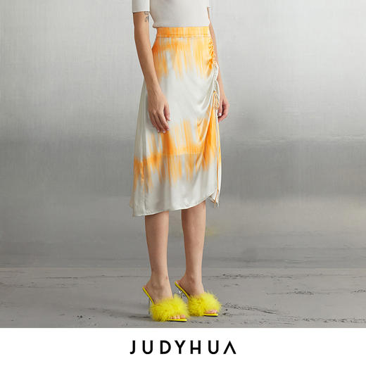JUDYHUA 抽褶晕染真丝半裙JHC3B271 商品图1