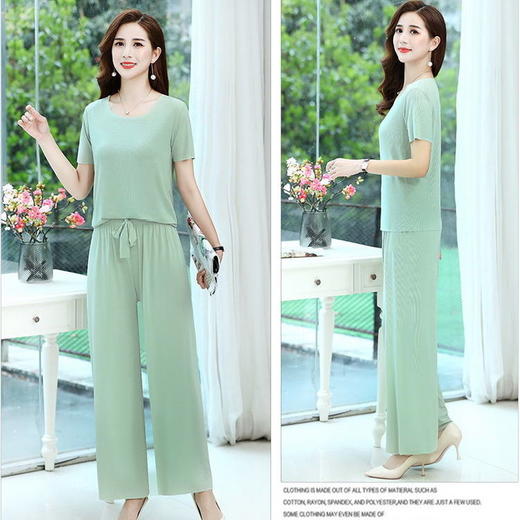 居家睡衣女夏休闲宽松冰丝家居服时尚外穿懒人套装网红阔腿裤rbl20 商品图7