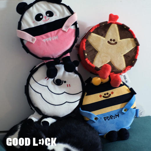 磨铁周边 屁屁鼓毛绒玩具玩偶公仔生日礼物 抱枕布娃娃熊猫星星 商品图1